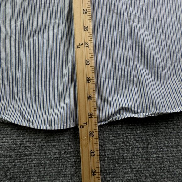 Brooks Brothers Casual Long Sleeve Button Up Shirt Striped Blue Beige 16 30/31 - Picture 4 of 13